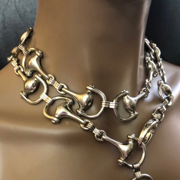 Equestrian Vintage Horse Bit Link Belt /Necklace  31/36.5" - Picture 1 of 6